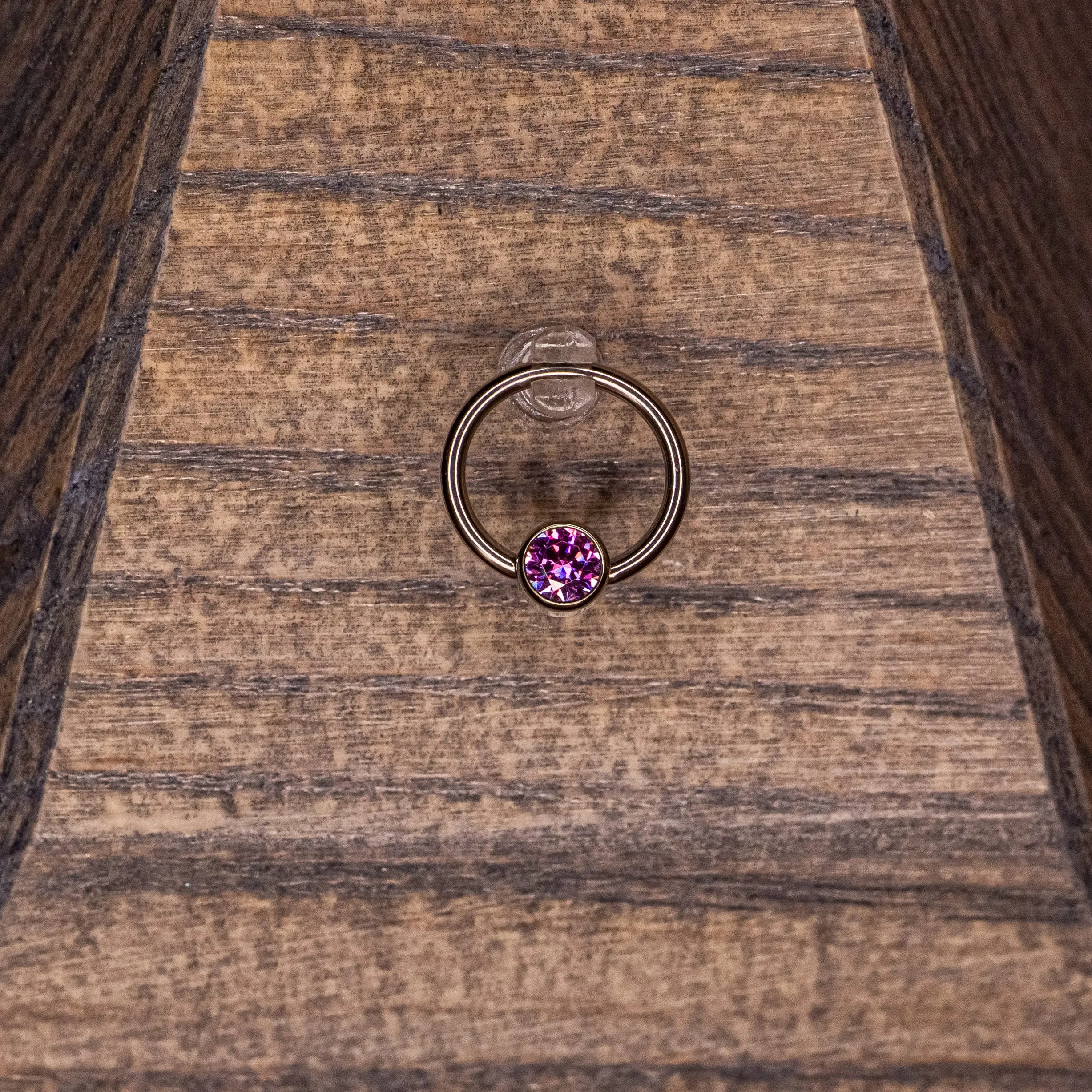 Captive Bead with Fancy Purple Crystal