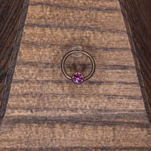 Captive Bead with Fancy Purple Crystal