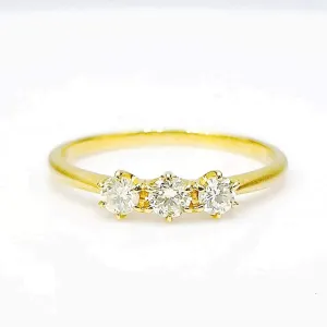 #LVNA2024 | Golden Triple Round Promise Diamond Ring 18kt