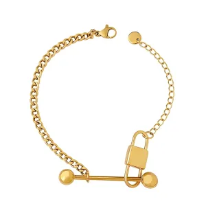 Reriti Intensity 18K gold plated Lock & Bar Bracelet