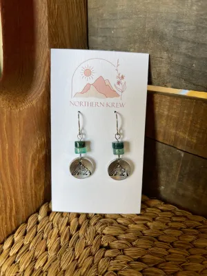Stamped Beaded Mountain Earrings