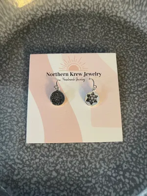 Stamped Snowflake Earrings