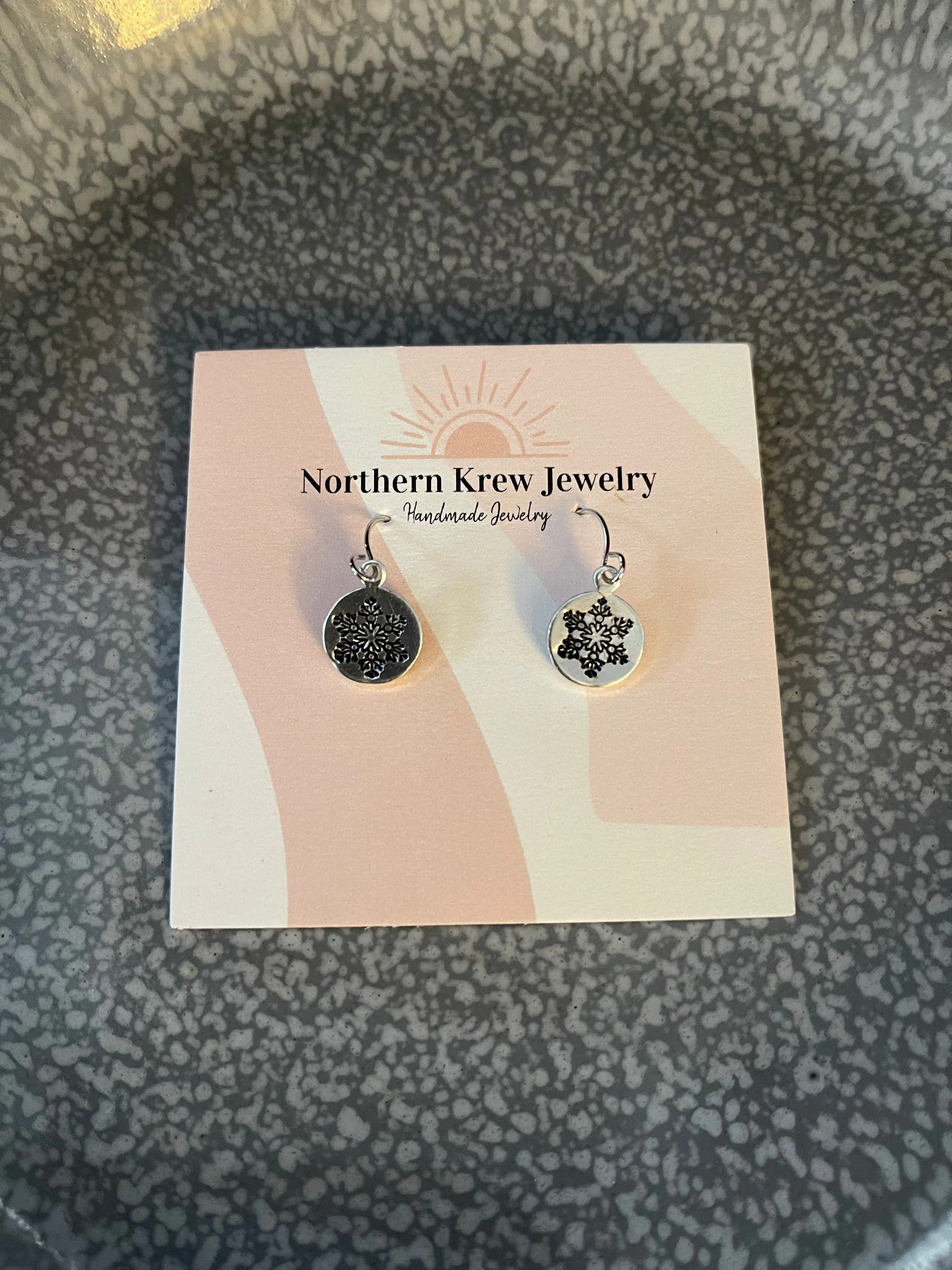 Stamped Snowflake Earrings
